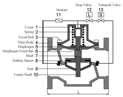 Solenoid Control Valve Diaphragm with Pilot Design Style